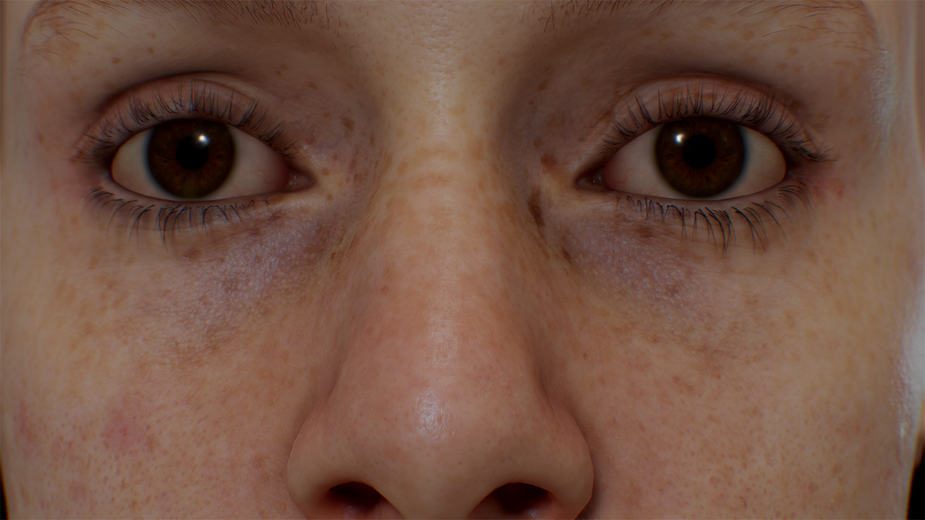 Female model close up in Marmoset